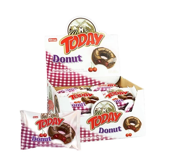 Today Donut Kek Vişneli 35Gr. 24 Adet (1 Kutu)