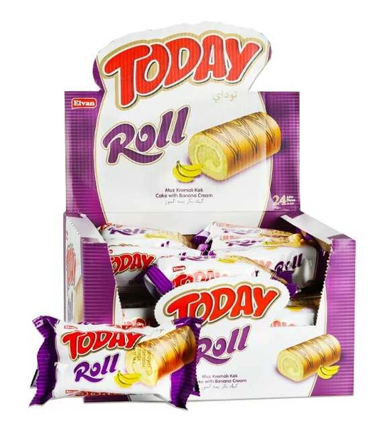 Today Swiss Roll Muz Kremalı Kek 35 Gr 24 Adet (1 Kutu)