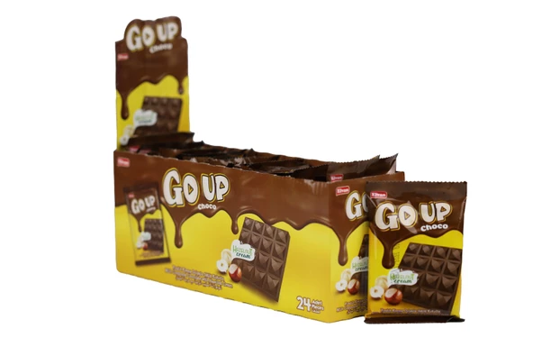 Go Up Kare Tablet Fındık Kremalı 40Gr. 24 Adet (1 Kutu)