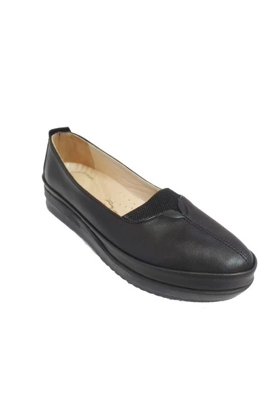 Sdf 700-24 Deri Fashion Anatomik Dolgu Topuk Kadın Babet