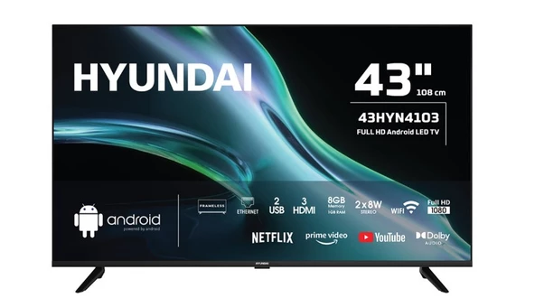 Hyundai 43Hyn4103 43" 108 Ekran Full Hd Android Tv