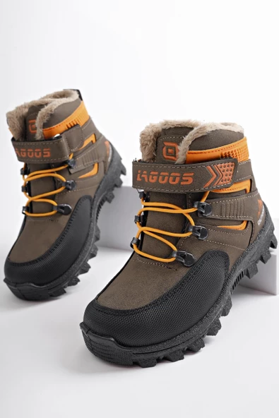 Muggo DUCK Garantili Soğuğa Dayanıklı Kürklü Cırtlı Ve Lastikli Çocuk Bot - 10