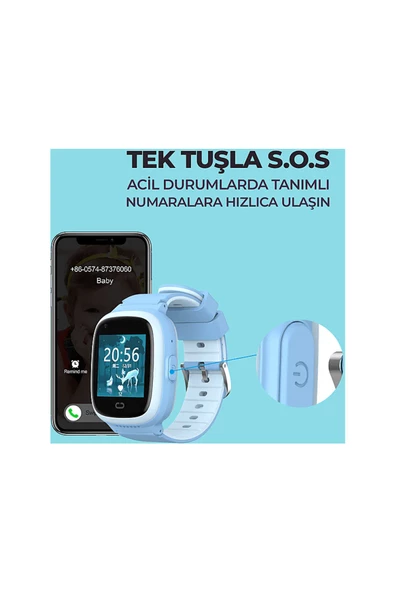 KW11 4G Görüntülü Görüşmeli Akıllı Çocuk Saati Mavi - 5