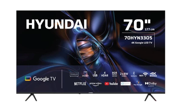 Hyundai 70HYN3305 70" 178 Ekran 4K Ultra HD Google TV