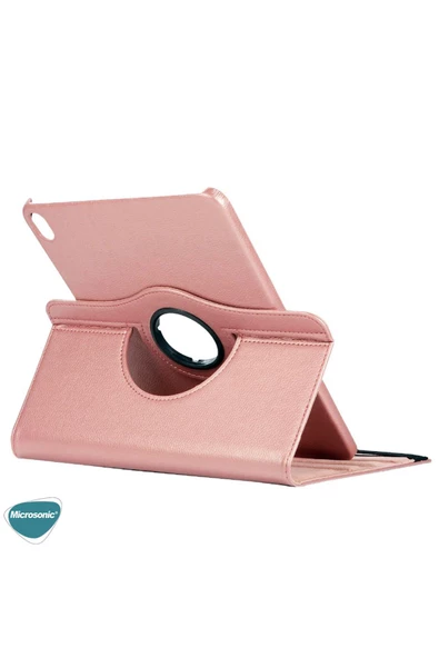 Apple Ipad Air 11 2024 Uyumlu Kılıf (A2902-A2903) 360 Rotating Stand Deri Siyah