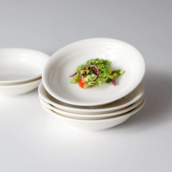 GÜRAL PORSELEN Güral 6 Parça 19 Cm Çukur Yemek Tabağı Dekorsuz