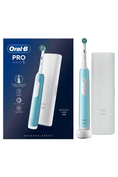 Oral-B  Pro Series 1 Şarjlı Diş Fırçası Mavi Seyahat Kabı