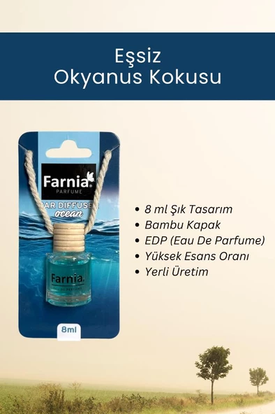 Farnia Yüksek Esanslı Askılı Araç Kokusu EDP Parfüm Okyanus 8 Ml - 3