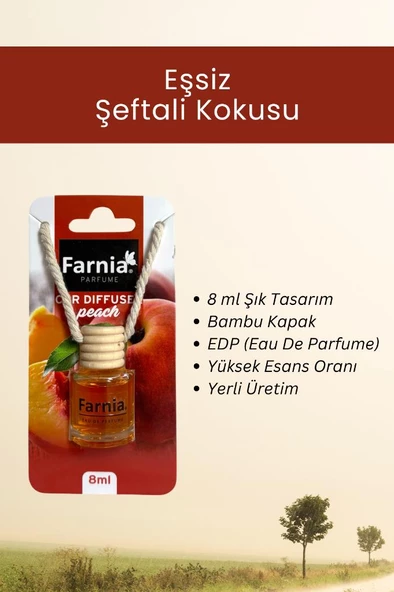 Farnia Yüksek Esanslı Askılı Araç Kokusu EDP Parfüm Şeftali 8 Ml - 3