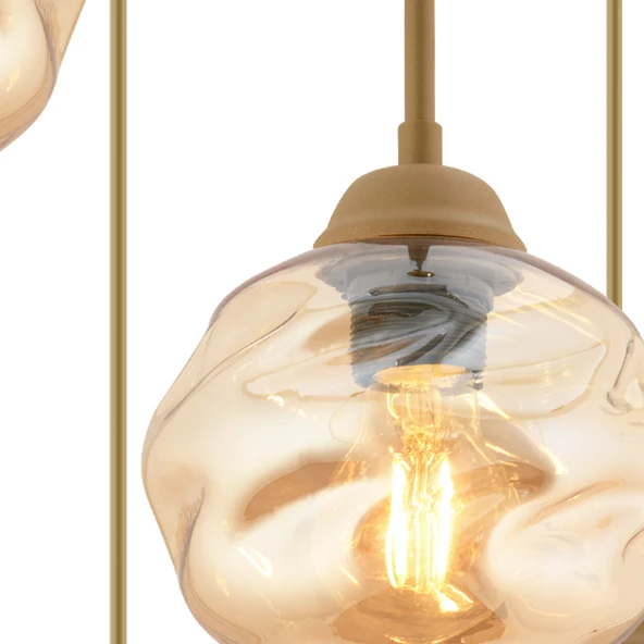 Apliqa Darko 5Li Yuvarlak Eskitme Modern Sarkıt Oturma Odası Salon Sarkıt Avize - Resim 4