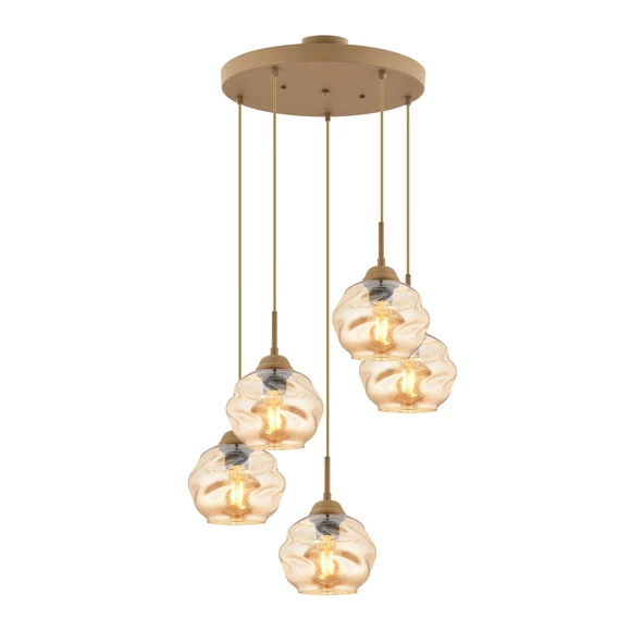 Apliqa Darko 5Li Yuvarlak Eskitme Modern Sarkıt Oturma Odası Salon Sarkıt Avize - Resim 2