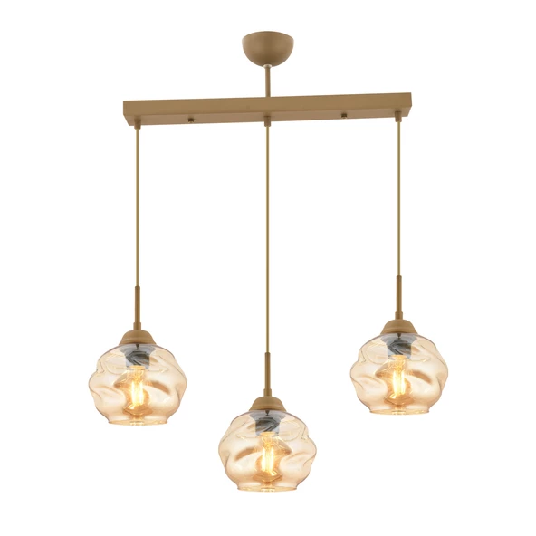 Apliqa Darko 3Lü Sıralı Eskitme Modern Sarkıt Oturma Odası Salon Sarkıt Avize - Resim 2