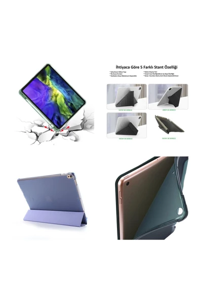 Apple Ipad Air 4/5. Nesil 10.9 Kılıf Kalem Şarj Bölmeli Case (10.Nesil Değildir)