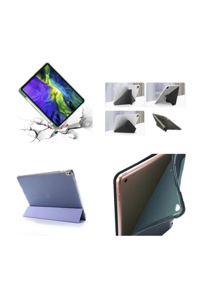 Apple Ipad Air 11Inç M2 2024 Kılıf Kalem Şarj Bölmeli Case A2902 A2903 A2904