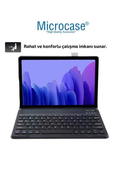 Samsung Galaxy Tab A7 T500 T505 T507 2020 10.4 Bluetooth Klavyeli Standlı Kılıf - Bkk1