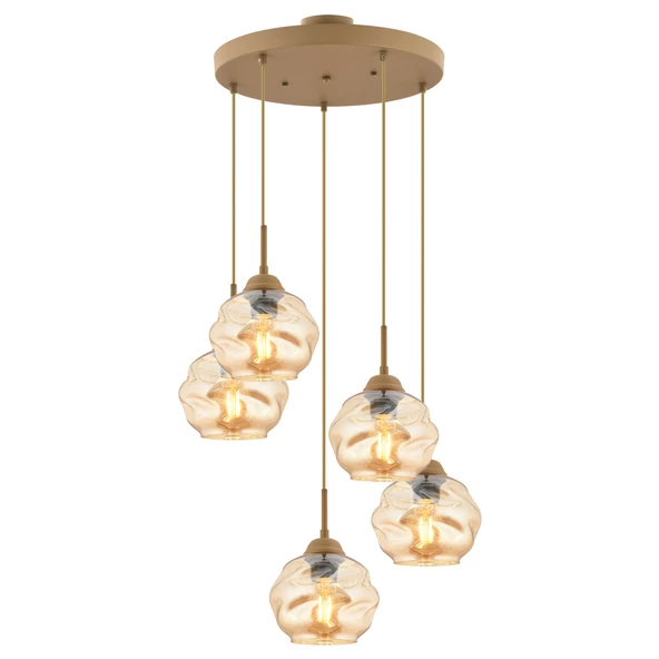 Apliqa Darko 5Li Yuvarlak Eskitme Modern Sarkıt Oturma Odası Salon Sarkıt Avize - Resim 3