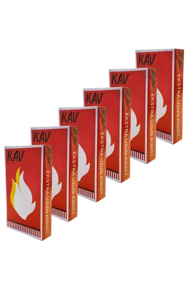 Kav Extra Uzun Kibrit 10cm Ortalama 45 Çöp 6 Paket