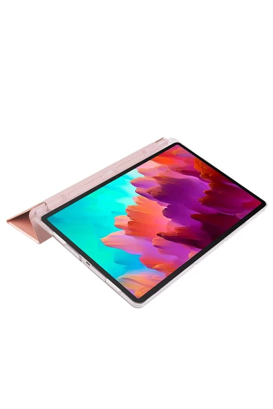 Lenovo Tab P12 Uyumlu Kalem Bölmeli 12.7 Inç Kılıf Standlı 360 Tam Koruma Katlanabilir Pu Deri Kapak