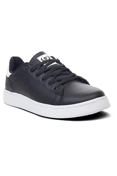 Black Sea 504-21 Deri Fashion Kadın Spor Ayakkabı Siyah Beyaz ürün görseli 1