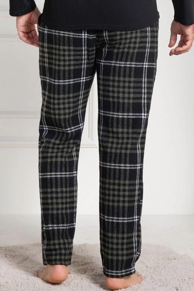 Mecit 3025 Erkek Yeşil Ekoseli Tek Pijama Altı - 2
