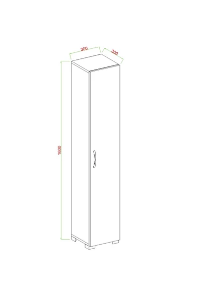 AYMOBSAN Tek Kapaklı Winter  Boy Dolabı , Çok Amaçlı Dolap , Killer Dolabı, Banyo Dolabı, Mutfak Dolabı Beyaz - 3