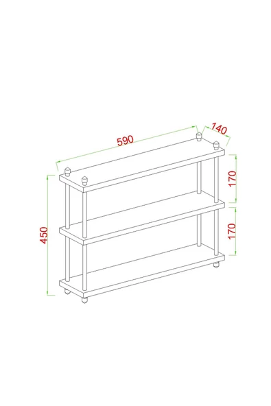AYMOBSAN İnci Baharatlık, Mutfak Rafı, Çok Amaçlı Raf, 3 Katlı ,Metal Ayaklı, Organizer, 60 cm Mermer Desenli - 2