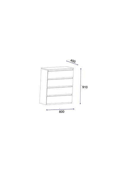 AYMOBSAN Neptün 5 Çekmeceli Şifonyer Atlantik Çam - 3