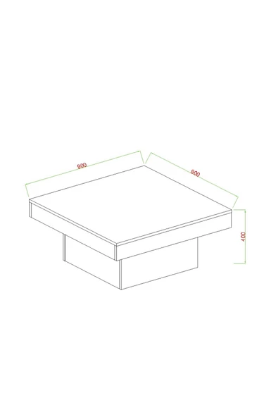 AYMOBSAN Medusa Kare, Modern Orta Sehpa, 90 Cm Traverten - 3