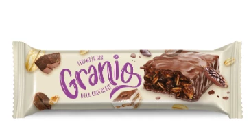 Granio Sütlü Çikolata Kaplamalı Tiramisu Aromalı Karamelize Bisküvili Tahıl Bar 40 gr X 24 Adet