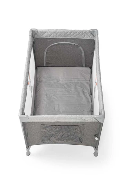 Kanz Sleepside +Plus Anne Yanı Park Yatak ve Oyun Parkı Gri - 9