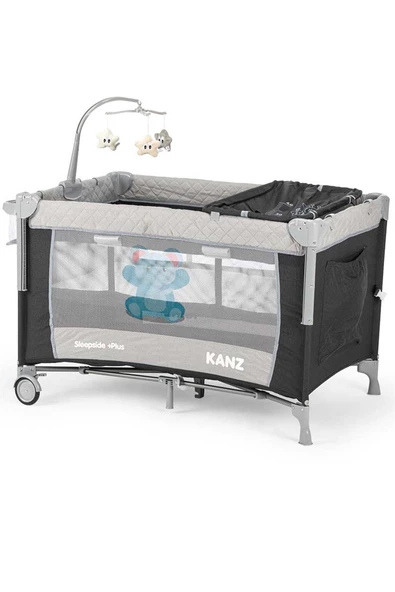 Kanz Sleepside +Plus Anne Yanı Park Yatak ve Oyun Parkı Siyah - 5