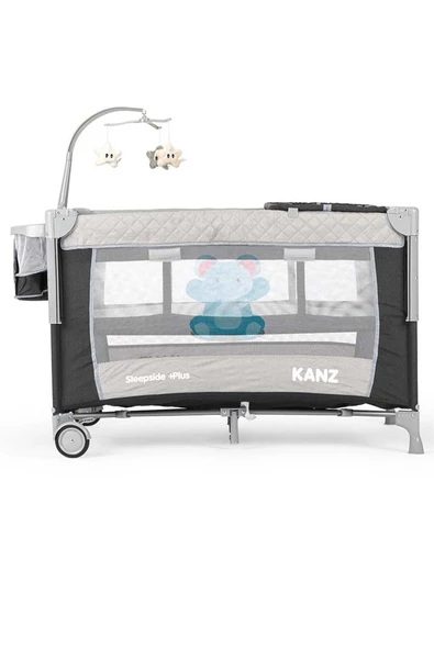 Kanz Sleepside +Plus Anne Yanı Park Yatak ve Oyun Parkı Siyah