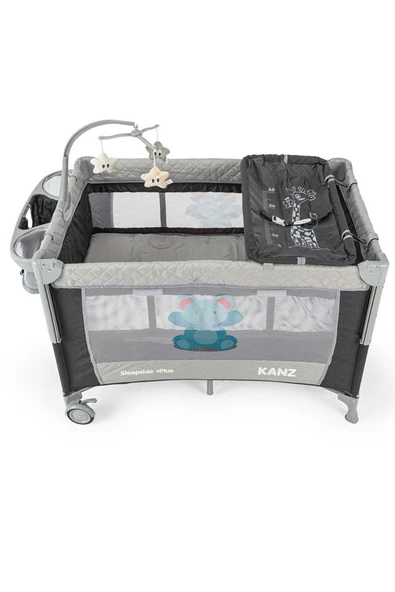 Kanz Sleepside +Plus Anne Yanı Park Yatak ve Oyun Parkı Siyah - 6
