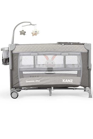 Kanz Sleepside +Plus Anne Yanı Park Yatak ve Oyun Parkı Gri