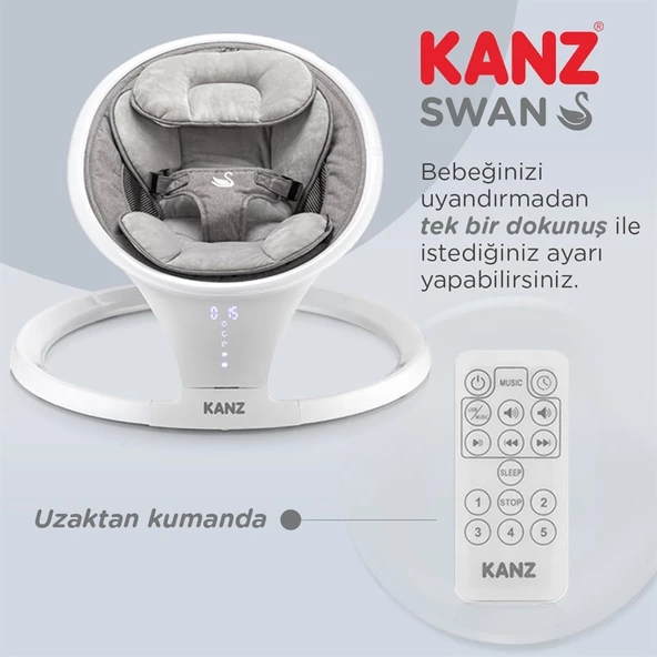 Kanz Swan Elektrikli&Kumandalı Ana Kucağı Gri - 5