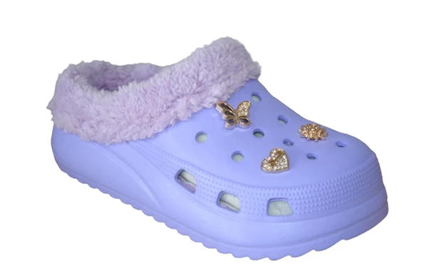 Kadın Lila Kürklü Eva Terlik ( SMX-0168-122 ) - 2