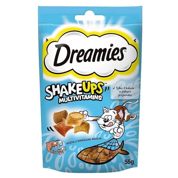 Dreamies Shake Ups Somon Karides Ton Balığı Kedi Ödülü 55 Gr