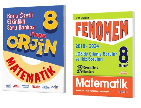 FENOMEN YAYINLAR Orjin 8 Matematik Konu Özetli Etkinlikli Soru Bankası + LGS Matematik Çıkmış Sorular Ve İkiz Soruları (