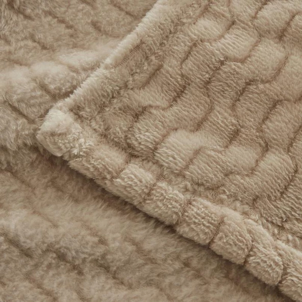 Karaca Home Raunda Ekru Tek Kişilik Weelsoft Battaniye - 4