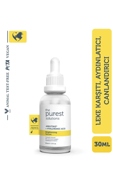 The Purest Solutions Leke Karşıtı Arbutin Cilt Bakım Serumu 30 Ml (arbutin %2 + Hyaluronic Acid)