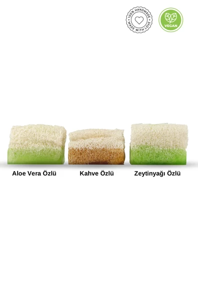 Fafi&Co Doğal Kabak Lifli 3'lü Set Aloe Vera-kahve-zeytinyağı Özlü Lifli Sabun