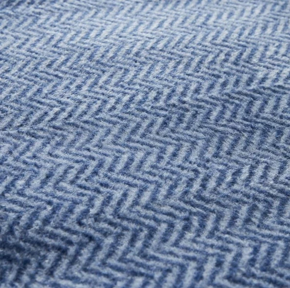 Karaca Home Sandra İndigo Çift Kişilik Balık Sırtı Pamuk Battaniye - 4