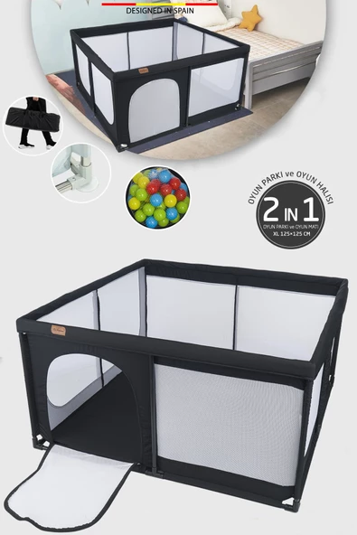 Baby Home 450 Gogoo 2in1 Oyun Parkı Oyun Alanı Ve Oyun Matı Halısı 125x125 Cm - 4