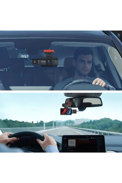 Cc34 Dual Lens 3.0" Ekranlı 1080p Çift Kameralı Araç Içi Kamera - 2