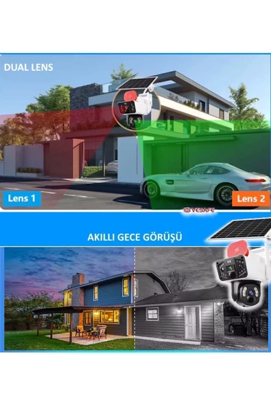 Okam 3915 4g 6mp Dual Lens Güneş Panelli Solar Sirenli Güvenlik Kamerası - 4
