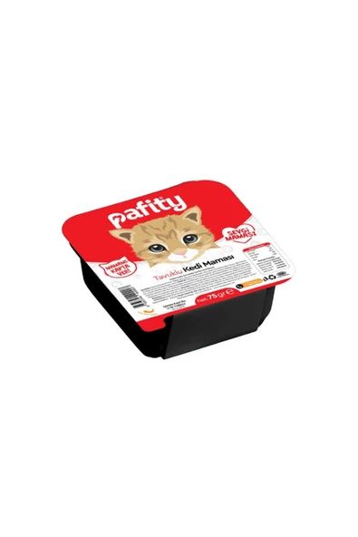 Pafity PAFİTY TAVUKLU KURU KEDİ MAMASI 75 GR ( 10 ADET )SEVGİ MAMASI