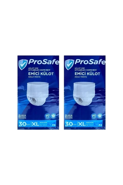 PROSAFE Emici Külot Yetişkin Hasta Bezi Xl Beden 30'lu 2 Adet (60 Adet Bez)