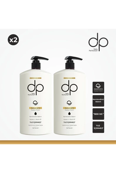 dp Daily Perfection Şampuan Pamuk Sütü 800 ml X 2 Adet