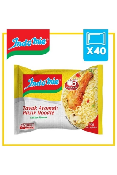 İndomie 40'lı Hazır Noodle - Tavuk Aromalı