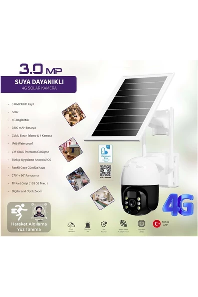 Reny 4g Güneş Enerjili 360° Görüş Akıllı Güvenlik Kamerası - 6